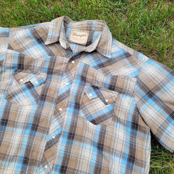 Mens plaid Wrangler western shirt Large - Picture 2 of 6